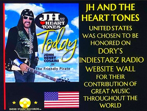 Jh and The Heart Tones honored on Dory's Indie Starz Radiio Website Wall for contribution of Great Music throughout the world