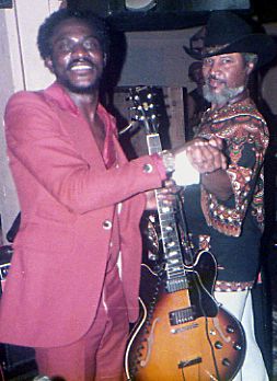 Eddie Ray and Gene'O Landry after a good set at Larry Blake's (1984)

