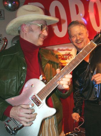 With Jamaican-born British bluesman Big Joe Louis at Duff's Garage, Portland.
