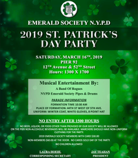 Cady plays with A Band of Rogues for Emerald Society NYPD St. Patrick's Party