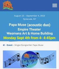 Papa Muse acoustic duo at New York State Fair