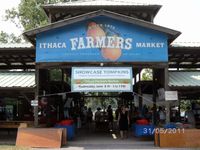 Ithaca Farmers Market Acoustic Guitar set with percussion