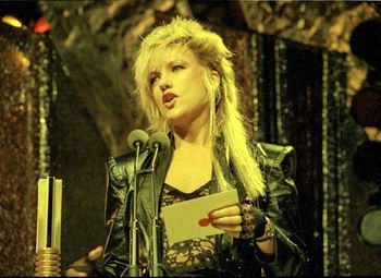 Sharon O'Neill as a presenter at the 1984 NZ Music Awards
