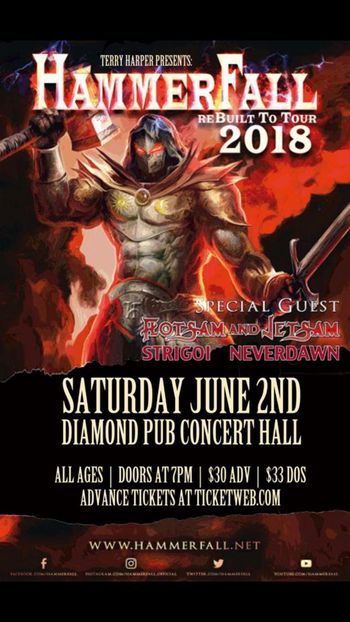 The flyer from our epic show with Hammerfall and Flotsam and Jetsam
