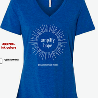 Amplify Hope women's V-neck Short-sleeve T-shirt - blue 