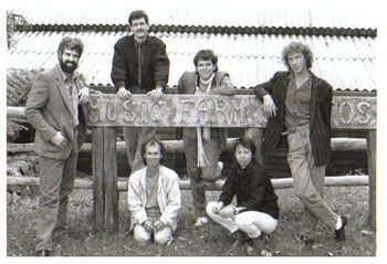 Hip-Pocket band 1988 Music Farm Studios [clockwise l-r] -Greg Lyon,Steve Russell,Steve Hopes,Anders Karlen,Jojo Smith, Tony Buchahan

