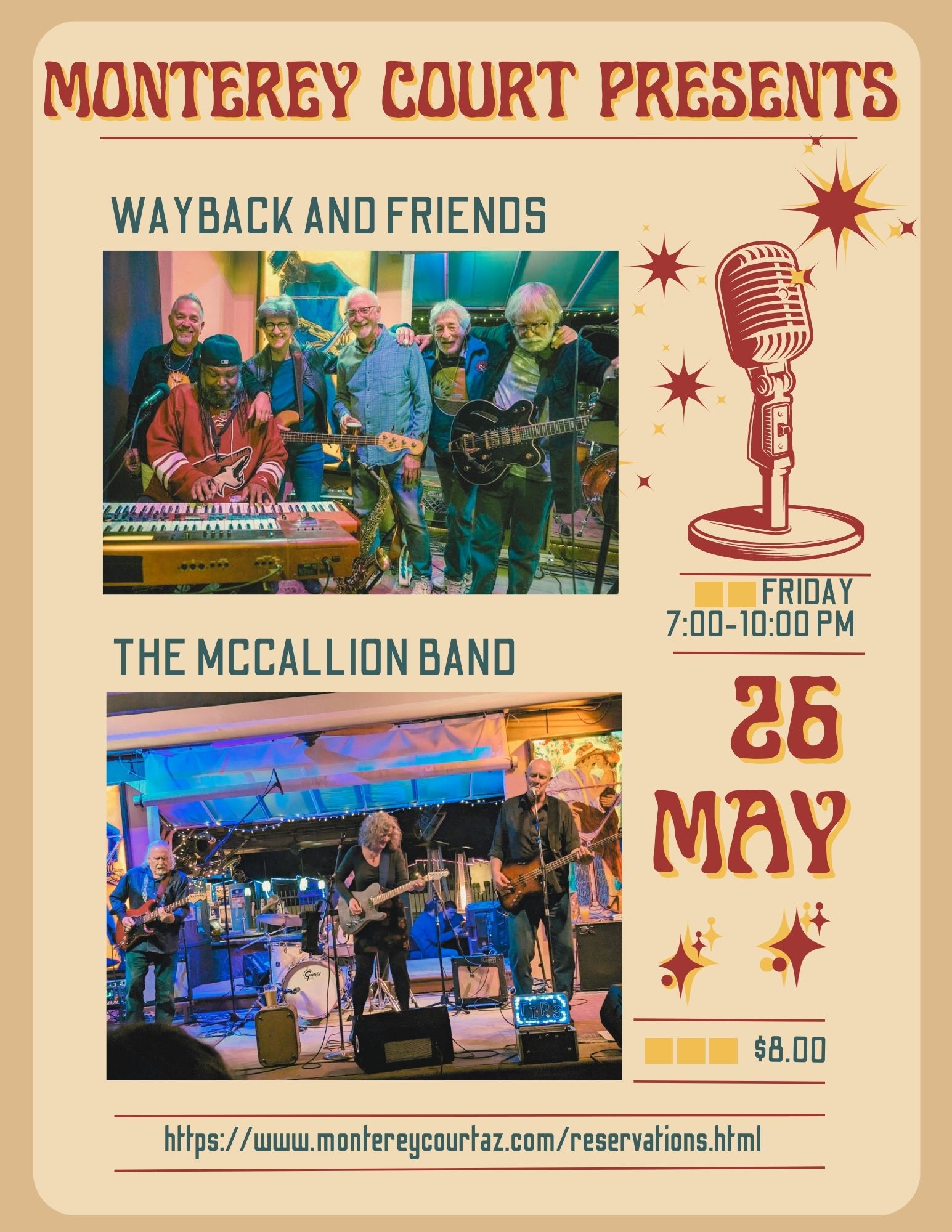 The McCallion Band and Wayback & Friends @ Monterey Court - May 26, 2023,  7:00PM