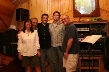 The "Hungry Girl" team at Beagle Studios, Santa Barbara, CA. From left: Margie Nelson, Matt Catingub, Kevin Axt, Quinn Johnson, Kevin Winard
