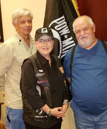 Moe Moyer of Honor-Release-Return, POW/MIA advocacy org with Ann M. Wolf & long-time supporter, Leo Gawroniak
