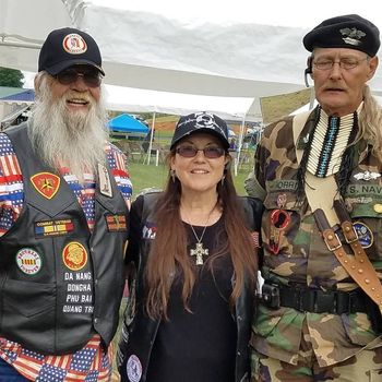 Clyde Maize, Ann M. Wolf, Bryon Norris at Drums of Painted Mountain, Virginia
