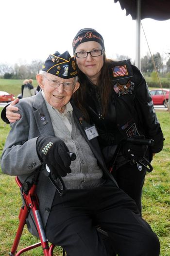 Sam Hardman, WW2 Vet with Ann M. Wolf at Funeral for Homeless Vets
