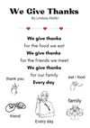 "We Give Thanks" lyrics + signs poster