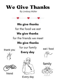 "We Give Thanks" lyrics + signs poster