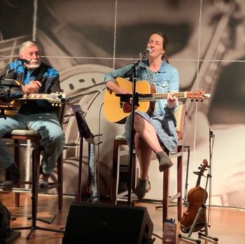 Playing a songwriter's round at the Commodore Grille, Nashville.
