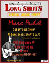 Marc Audet Folk Show at Long Shots Sports Cafe