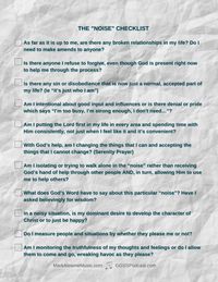 "Noise" Checklist