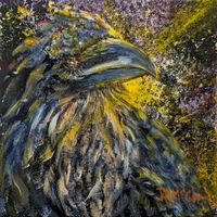 Jeckle Raven 6"x6" Acrylic on Canvas