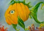 Pumpkin Fish 5"x7" Oil on Canvas Board