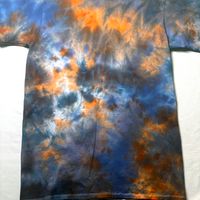 Tie Dye Scrunch Ice Dye Deep Orange Cobalt