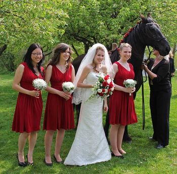 Laura, the bridesmaids and Tjalline
