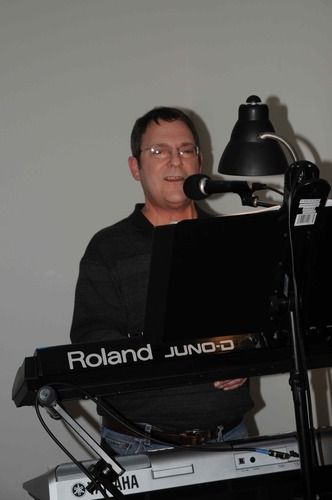 Garth on his keyboard tree.
