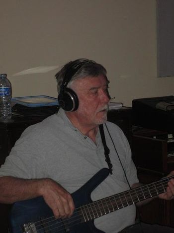Brian working on bass tracks
