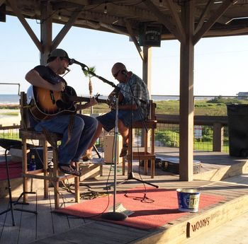 Soundchecking at Woody's with Alex Westphal.
