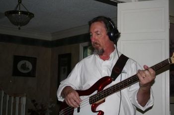 Recording Bass track at Sanders Sound Studio.
