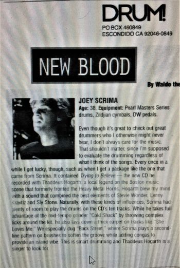 Joey Scrima in DRUM Magazine
