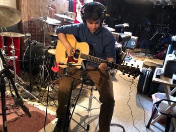 Ryan recording his EP "Lily of the Valley" (2018)
