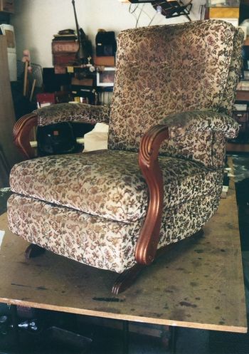 Rocker upholstery: before. Private client.
