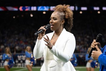 Singing The National Anthem for The Detroit Lions Football team
