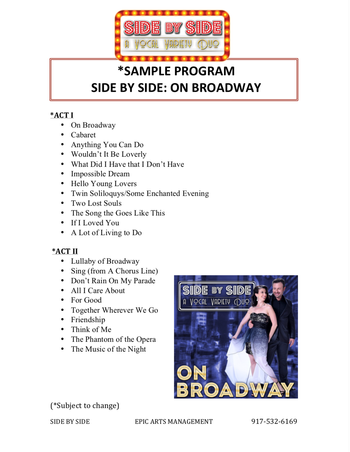 SIDE BY SIDE: On Broadway Sample Program
