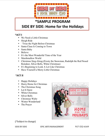SIDE BY SIDE: Home for the Holidays Sample Program
