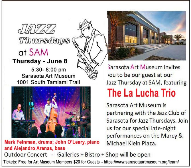  Thursday Jazz at the SAM - June 8 @ 5:30 pm. Click above for tickets