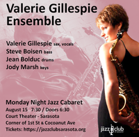 Monday Night Jazz at the Cabaret with Valerie Gillespie Ensemble