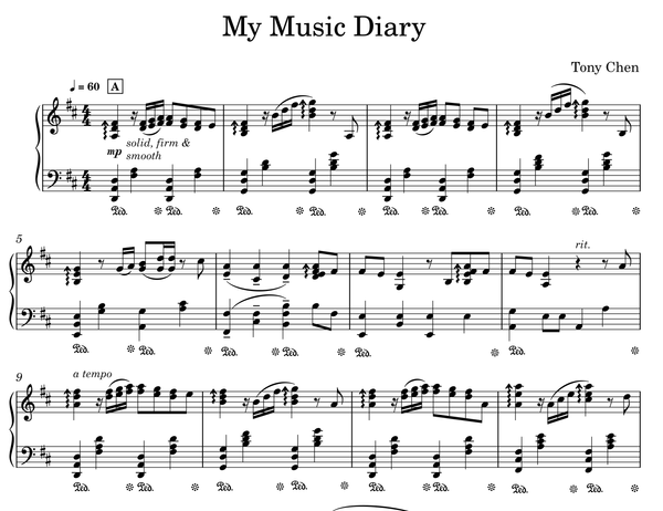My Music Diary - Piano Sheet