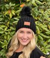 Knit Beanie with Pom Pom - Black
