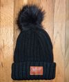 Knit Beanie with Pom Pom - Black