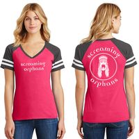 V-Neck Shirt - Pink/Grey