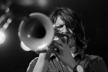 Chase Sanborn of Bigfoot And The Moon playing trumpet at Cellar Door in Visalia, CA
