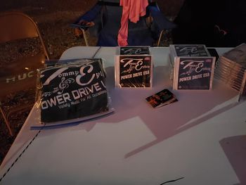 Merchandise- CD's and T-Shirts
