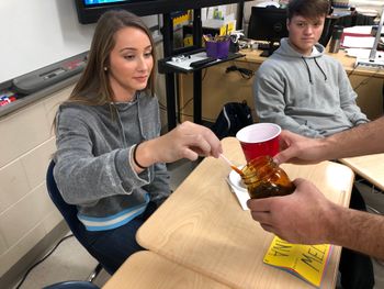 Tasting pure sorghum syrup
