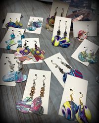 Hand Painted Canvas Earrings