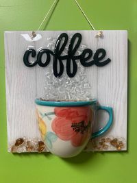 Glass Art Coffee Plaque