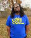 NEW SOUL BLUE AND YELLOW TEE 