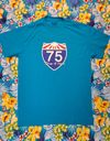 Blue Short Sleeve 75 DOS logo T Shirt