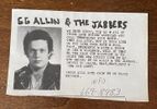 Rare Original 1978 GG Allin & The Jabbers Promo Ad with GGs Writing