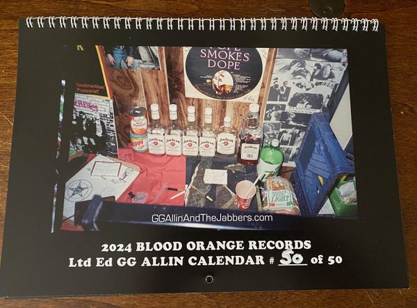 New 2024 GG Allin Wall Calendar Ltd Ed Hand #'d Only 50