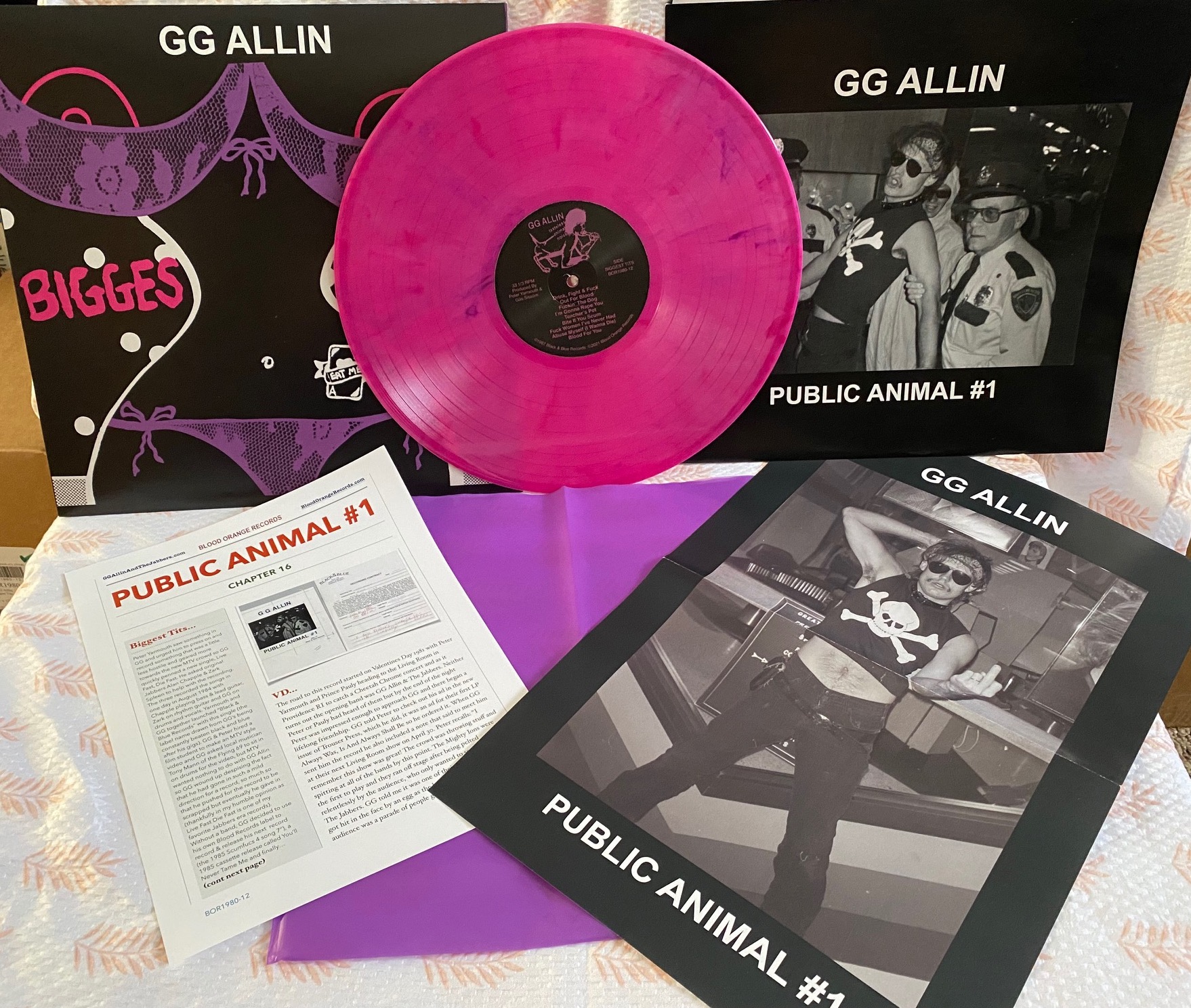 Biggest Tits Custom LP Purple Swirl: Vinyl - GG Allin & The Jabbers